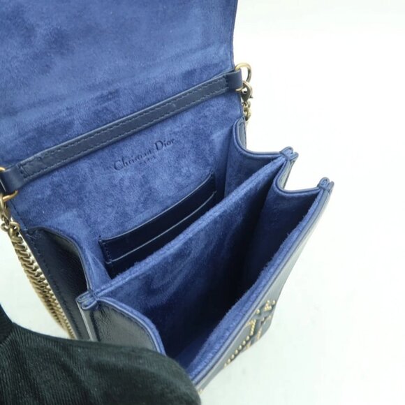 100% Authentic Dior Diorama Navy Leather Shoulder Bag - Picture 8 of 12